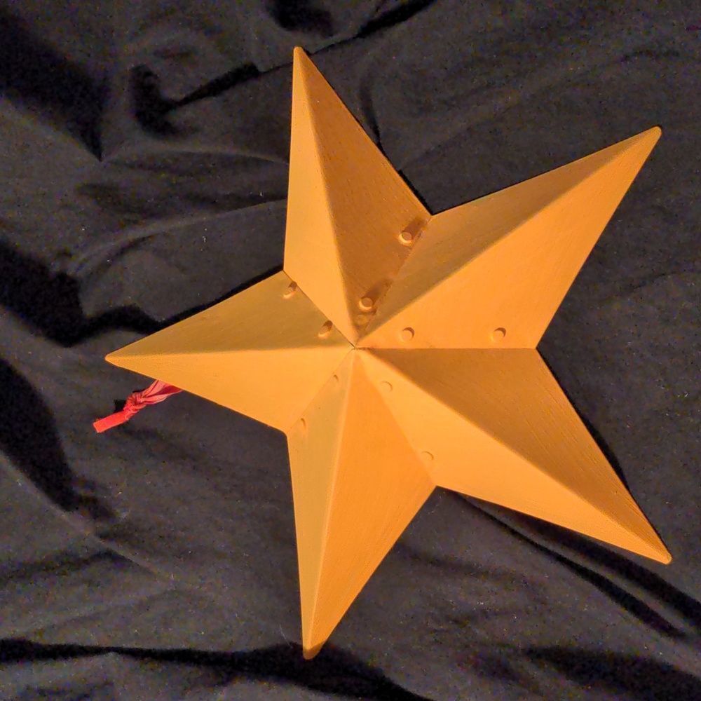 Primitive Metal 3D Star Decor Orange